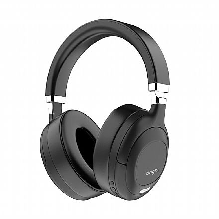 Fone de Ouvido - Fone de Ouvido Bluetooth Bright ANC Estudio - com cancelamento de Ruído e Microfone - Preto - FN584