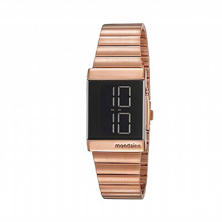 Beleza e Cuidado Pessoal - Relógio Feminino Mondaine Quadrado Led Rosé - 32125LPMVRE2