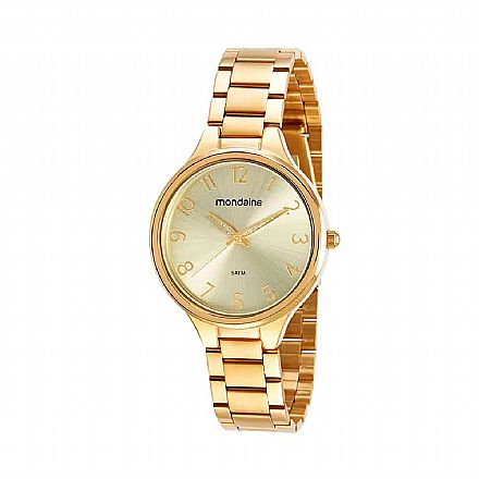 Beleza e Cuidado Pessoal - Relógio Feminino Mondaine Casual Dourado - 32418LPMVDE1