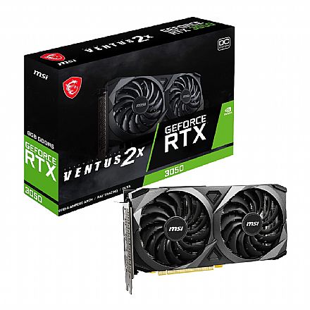 Placa de Vídeo - GeForce RTX 3050 8GB GDDR6 128bits - MSI Ventus 2X 8G OCV1 - 912-V500-008