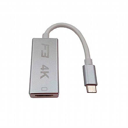 Cabo & Adaptador - Adaptador Conversor USB-C para HDMI 4K - F3 JC-TYC-HM