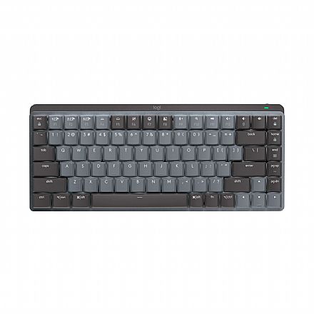 Teclado - Teclado Mecânico sem Fio Logitech MX Mechanical Mini - Switch Tactile Quiet - Bluetooth e USB - Preto e Cinza - 920-010783