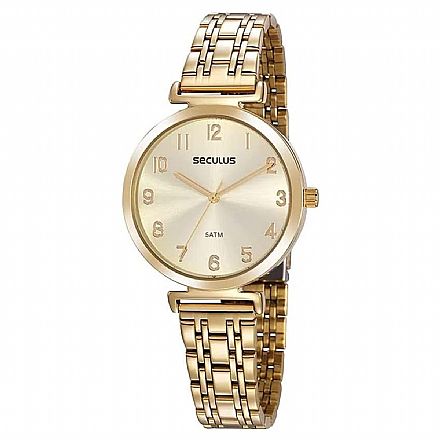 Beleza e Cuidado Pessoal - Relógio Feminino Seculus Casual Dourado - 20872LPSVDS3