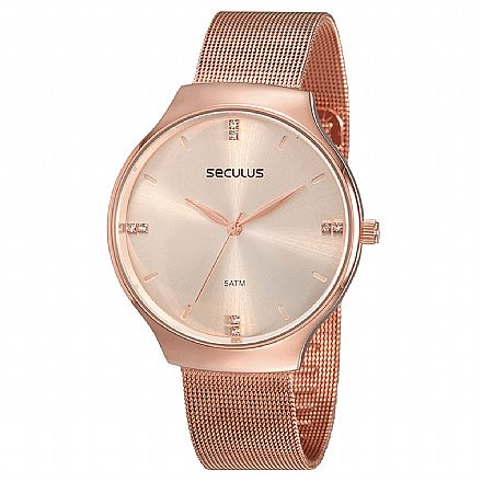 Beleza e Cuidado Pessoal - Relógio Feminino Seculus Casual Rosé - 77076LPSVRS6