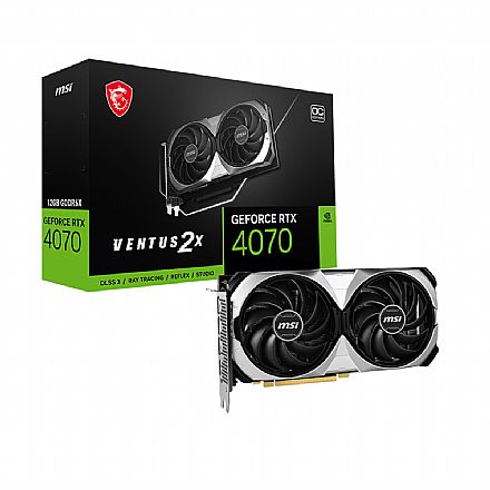 Placa de Vídeo - GeForce RTX 4070 12GB GDDR6X 192bits - MSI Ventus 2X OC - 912-V513-208