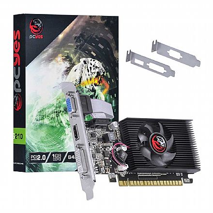 Placa de Vídeo - GeForce GT 210 1GB GDDR3 64bits - Low Profile - PCYes PVG2101GBR364LP