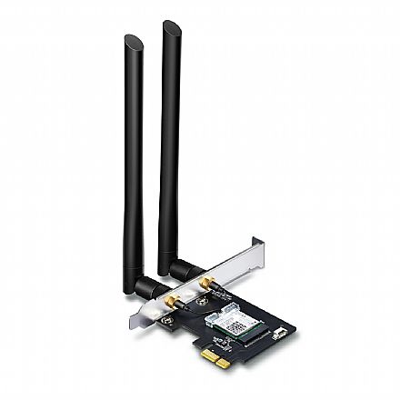 Placas e Adaptadores de rede - Placa de Rede Wi-Fi PCI Express TP-Link Archer T5E AC1200 - Wi-Fi e Bluetooth - Dual Band 2.4 GHz e 5 GHz - 1167Mbps - 2 Antenas