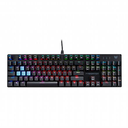 Teclado - Teclado Mecânico Gamer Acer Predator PKW200 - ABNT2 - LED RGB - Switch Azul - GP.KBD11.044