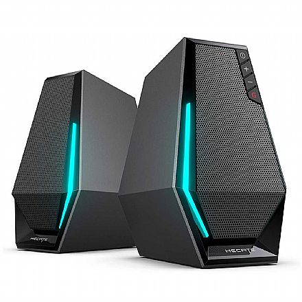 Caixa de Som - Caixa de Som Bluetooth Gamer Edifier G1500 - 5W RMS - RGB - Entrada Aux - G1500