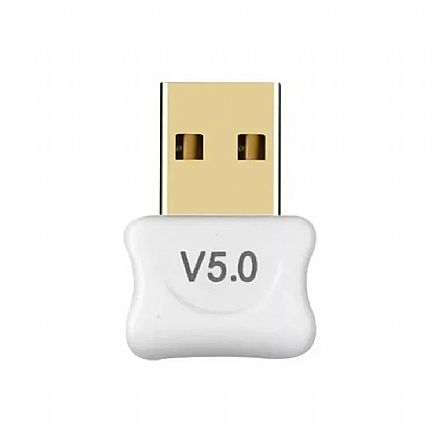 Placas e Adaptadores de rede - Adaptador USB Bluetooth 5.0 - Alcance de até 20 metros - Branco - AD0574W