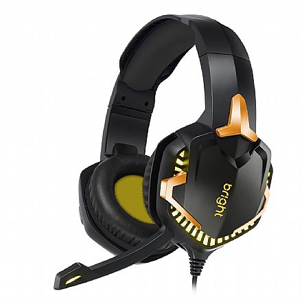 Fone de Ouvido - Headset Gamer Bright Dark - com Microfone - 7.1 Canais - Conector USB e P3 - Preto - GHP013