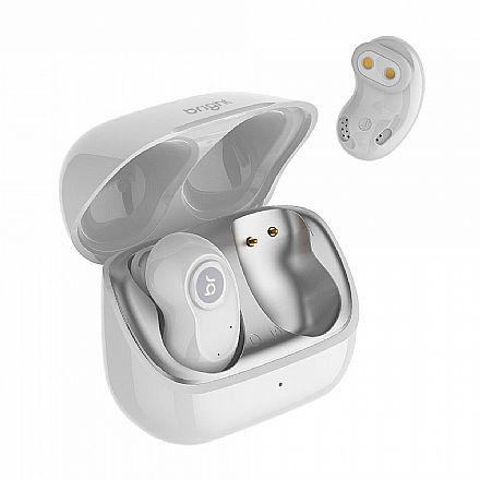 Fone de Ouvido - Fone de Ouvido Bluetooth Earbud Bright TWS Float - Case Carregador - Branco - FN581