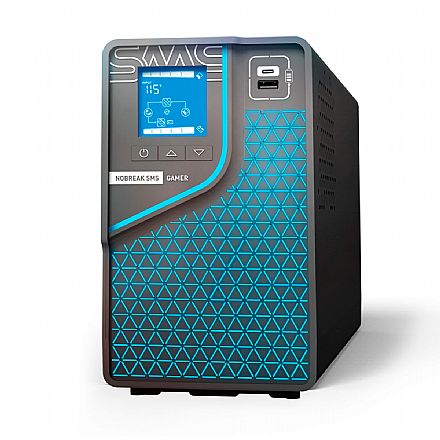 NoBreak - No-Break Gamer 1500VA SMS - Entrada e Saída Bivolt - Senoidal - RGB - 8 Tomadas - Gerenciamento via Wi-Fi - 29600 - Liquidação Open Box
