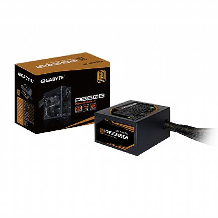 Fonte - Fonte 650W Gigabyte P650B - PFC Ativo - Eficiência 85% - 80 PLUS® Bronze - GP-P650B