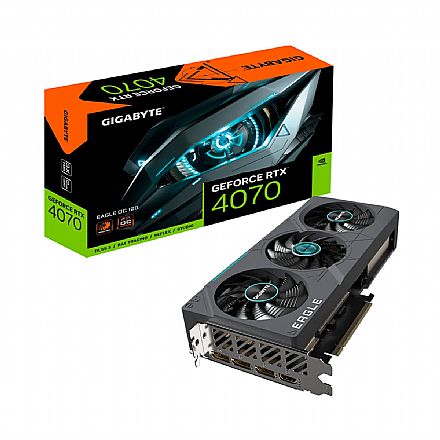 Placa de Vídeo - GeForce RTX 4070 12GB GDDR6X 192bits - Gigabyte Eagle OC - GV-N4070EAGLE