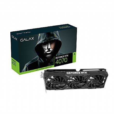 Placa de Vídeo - GeForce RTX 4070 12GB GDDR6X 192bits - Galax 1-Click OC 3X - 47NOM7MD7QOC