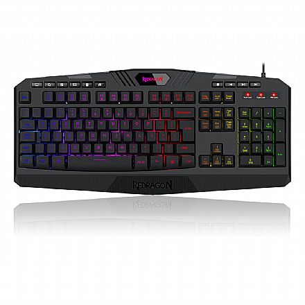 Teclado - Teclado Gamer Redragon Harpe 2 RGB - Iluminação RGB - Teclas Multimídia - ABNT2 - K503RGBV2