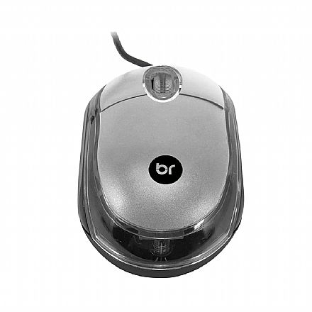 Mouse - Mouse Bright Standard - 800dpi - Compacto - USB - Prata - 0107