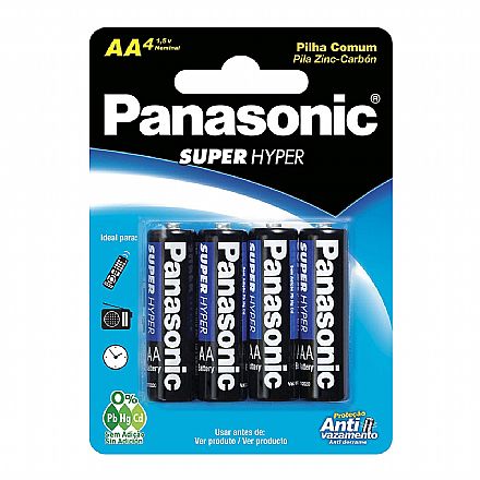 Bateria & Pilhas - Pilha AA Panasonic - 4 unidades - UM-3SHS
