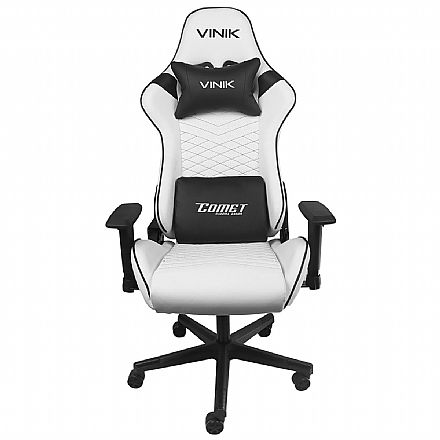 Cadeiras - Cadeira Gamer Vinik Comet - Encosto Reclinável 180° - Base de Nylon - Branca - CGC20B