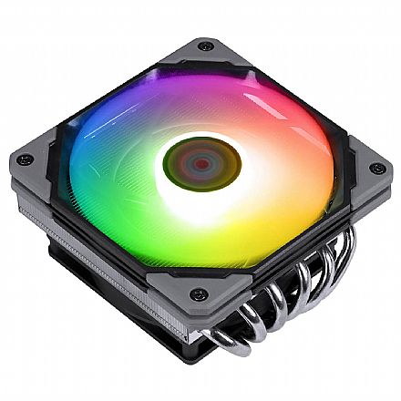 Cooler CPU - Cooler para Processador PCYes Notus LP aRGB - Intel / AMD - Iluminação RGB - Low Profile - PCYNTLPARGB