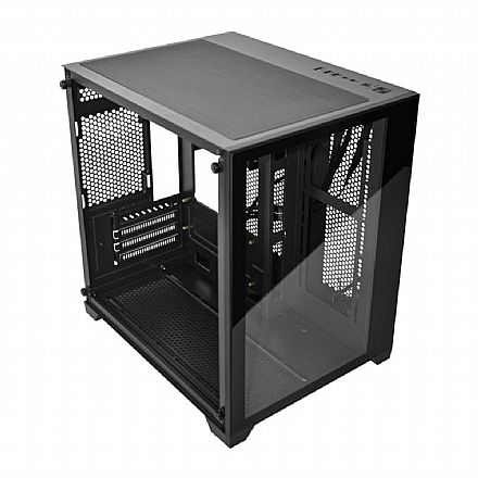 Gabinete - Gabinete Gamer K-Mex Space Y 413A - Lateral e Frontal em Vidro Temperado - USB 3.0 - Micro ATX - Preto