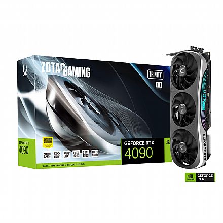 Placa de Vídeo - GeForce RTX 4090 24GB GDDR6X 384bits - Trinity OC - Zotac ZT-D40900J-10P