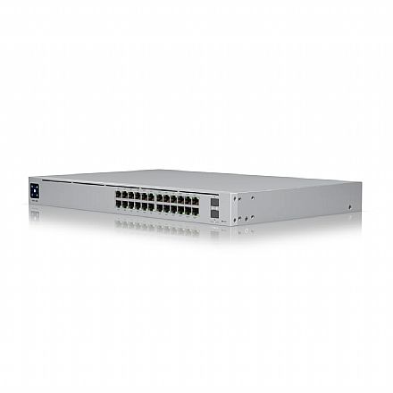 Rede Switch - Switch 24 Portas Ubiquiti UniFi Pro G2 - 24 Portas Gigabit - 2 Portas SFP Gigabit - PoE++ - Layer 3 - Gerenciável - USW-Pro-24-PoE