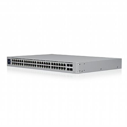 Rede Switch - Switch 48 Portas Ubiquiti UniFi - 48 Portas Gigabit - 4 Portas SFP Gigabit - PoE+ - Gerenciável - USW-48-PoE