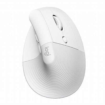 Mouse - Mouse Ergonômico Vertical sem Fio Logitech Lift - 4000 DPI - 6 Botões - Branco - 910-006469