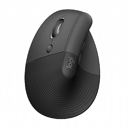 Mouse - Mouse Ergonômico Vertical sem Fio Logitech Lift Left - para Canhotos - 4000 DPI - 6 Botões - 910-006467