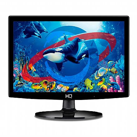 Monitor - Monitor 15.6" HQ 15.6HQ-LED - Formato 16:10 - 2ms - Resolução 1280 x 800 - 75Hz - HDMI/VGA