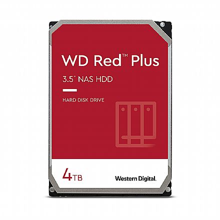 HD (Disco Rígido) - HD 4TB NAS SATA - 5400RPM - 256MB Cache - Western Digital RED Plus - WD40EFPX