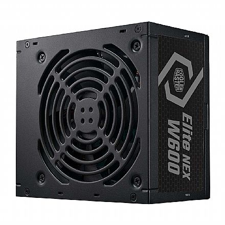 Fonte - Fonte 600W Cooler Master Elite Nex - PFC Ativo - Eficiência 80% - 80 PLUS® White - MPW-6001-ACAW-BB1