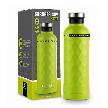 Beleza e Cuidado Pessoal - Garrafa Térmica Brasfoot Sky - 750ml - Quente ou Frio por ate 12horas - Verde Limão - 13098