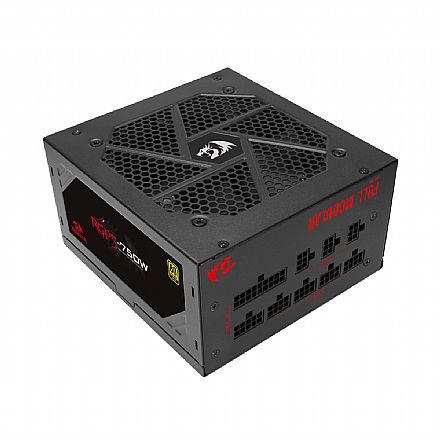 Fonte - Fonte 750W Redragon RGPS-750W - PFC Ativo - Eficiencia 85% - 80 PLUS Gold - Modular - GC-PS009