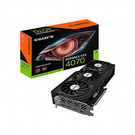 Placa de Vídeo - GeForce RTX 4070 12GB GDDR6X 192bit - Windforce OC 12G - Gigabyte GV-N4070WF3OC-12GD