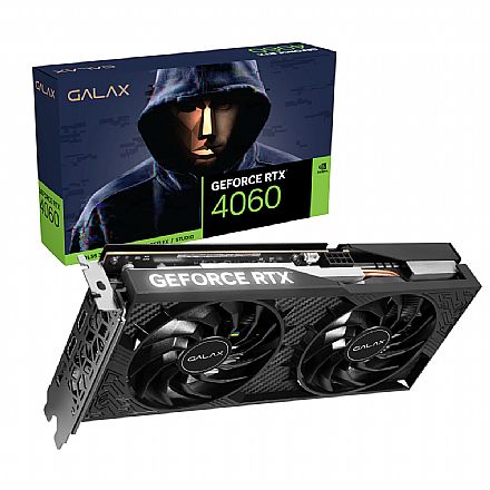 Placa de Vídeo - GeForce RTX 4060 8GB GDDR6 128bits - Galax 1-Click OC 2X - 46NSL8MD8LOC