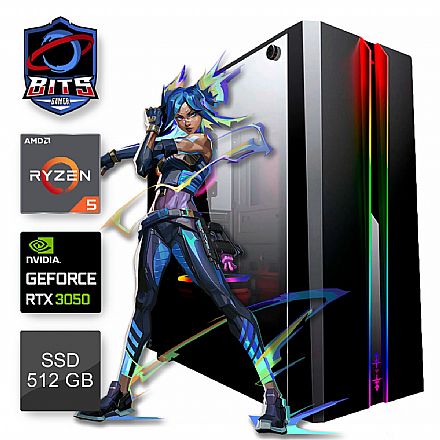 Computador Gamer - PC Gamer Bits 2024 - Ryzen 5 5500, RAM 16GB, SSD 500GB, GeForce RTX 3050
