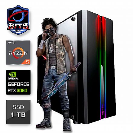 Computador Gamer - PC Gamer Bits 2024 - Ryzen 5 5500, RAM 16GB, SSD 1TB, GeForce RTX 3060