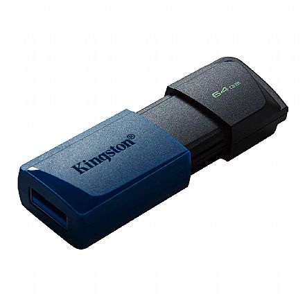 Pen Drive - Pen Drive 64GB Kingston DataTraveler Exodia M - USB 3.2 - Azul - DTXM/64GB