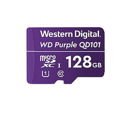 Cartão de Memória - Cartão 128GB Micro SD - Classe 10 - Velocidade até 20MB/s - Western Digital Purple - 4600164