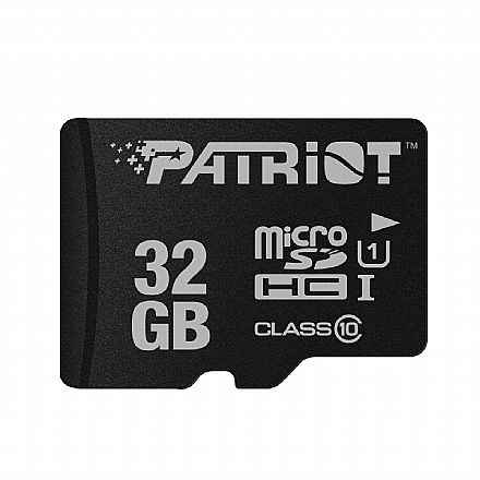 Cartão de Memória - Cartão 32GB Micro SDXC - Classe 10 - Velocidade até 80MB/s - Patriot LX Series PSF32GMDC10