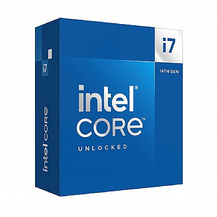 Processador Intel - Intel® Core i7 14700KF - LGA 1700 - 2.5GHz (Turbo 5.6GHz) - Cache 33MB - 14ª Geração - BX8071514700KF