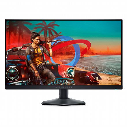 Monitor - Monitor Gamer 27" Dell Alienware AW2724DM - QHD 2560 x 1440 IPS - 180Hz - 1ms - FreeSync Premium/G-Sync - HUB USB 3.0 - DisplayPort/HDMI - Outlet - Garantia 90 dias