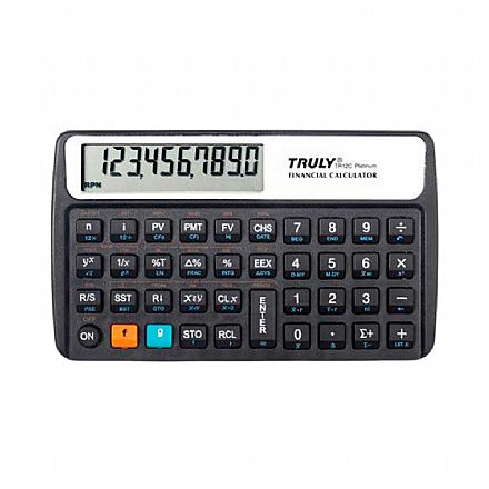 Suprimentos - Calculadora Financeira Truly TR12C Platinum - mais de 120 funções - RPN e ALG - Identica a HP 12C Platinum