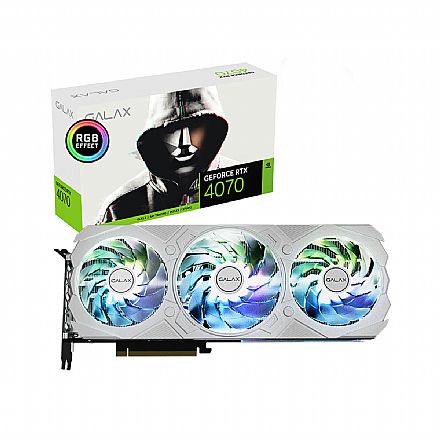 Placa de Vídeo - GeForce RTX 4070 12GB GDDR6X 192bits - Galax Ex Gamer White - 47NOM7MD7KWH