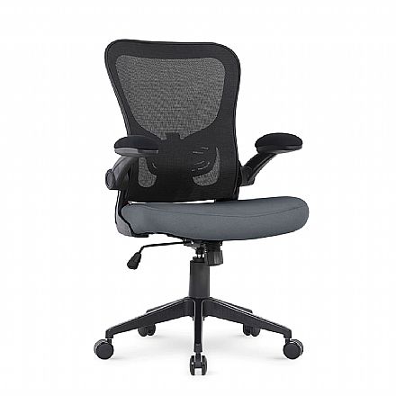 Cadeiras - Cadeira de Escritório DT3 Vita - Altura Regulavel - Inclinação 90° - Cinza Escuro - 13906-9