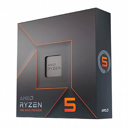 Processador AMD - AMD Ryzen 5 7600X - 6 Núcleos - 12 Threads - 4.7GHz (Turbo 5.3 GHz) - Cache 32MB- AM5 - TDP 105W - 100-100000593WOF