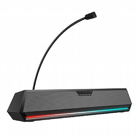 Caixa de Som - Soundbar Gamer Edifier G1500 Bar - 5W RMS - LED RGB - Conexão USB e Bluetooth - Com Microfone - G1500-BAR-BK